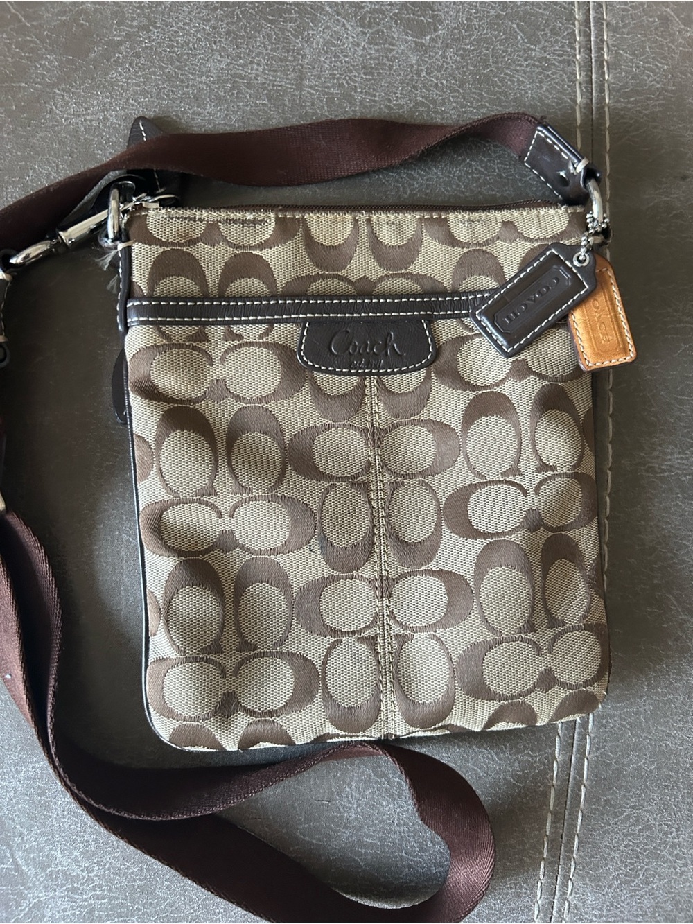 Coach Tan and Brown Crossbody
